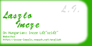 laszlo incze business card